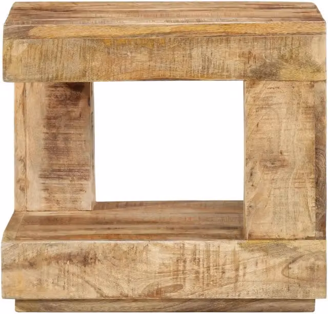Tavolino da salotto quadrato in legno di mango marrone stile rustico vidaXL L/P/H: 45 x 45 x 40 cm