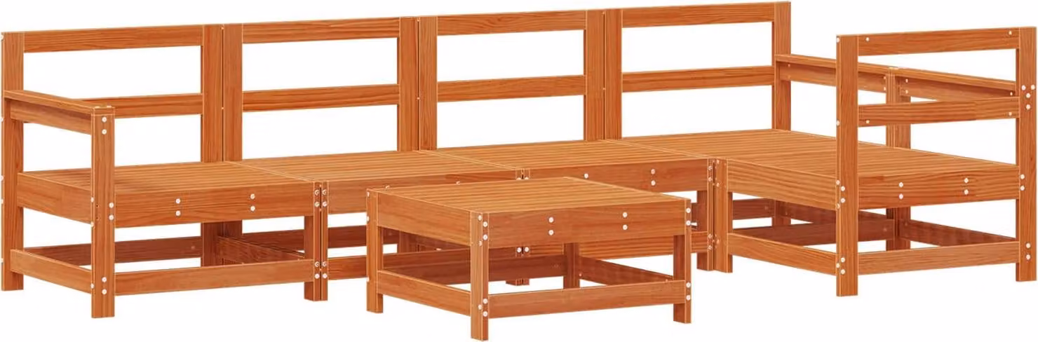 Set Lounge da Giardino 6 pcs Marrone Cera