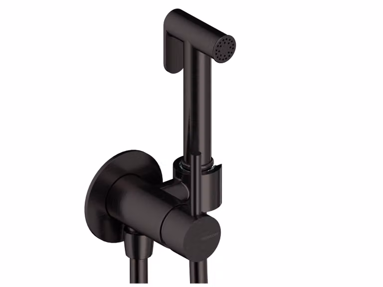 SANYCCES LOOP Set doccetta bidet con funzione miscelatrice, nero metallizzato