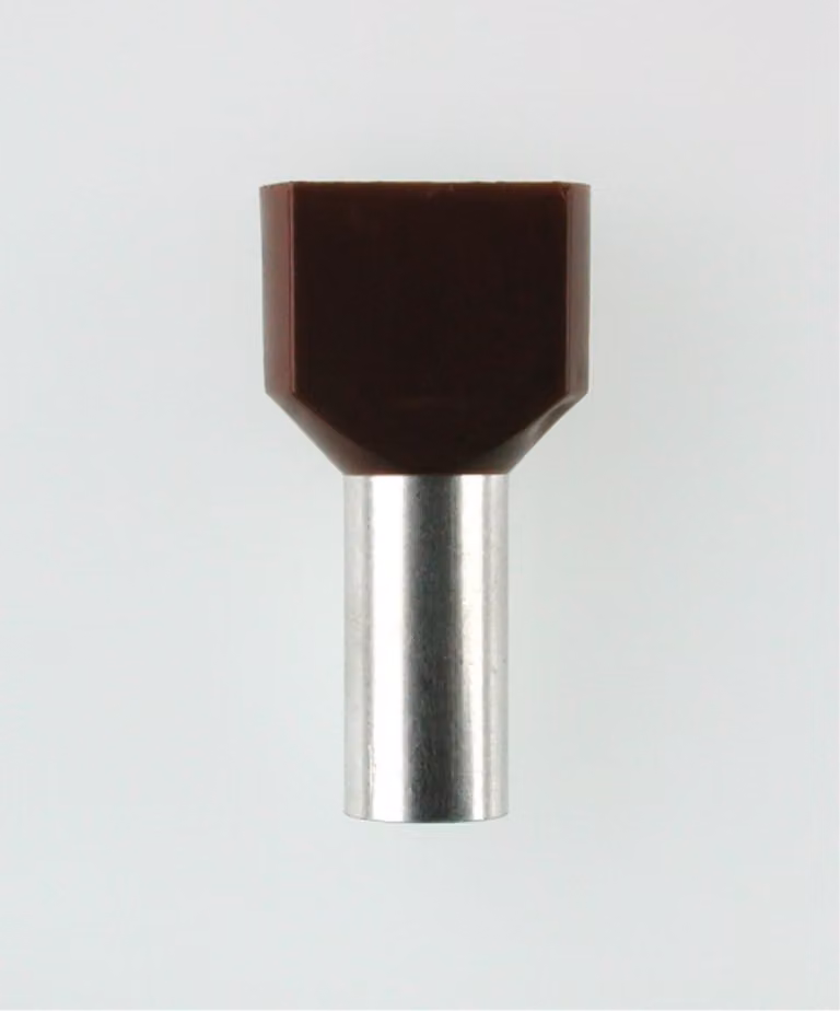 Capicorda isolati TWIN, misura N, codifica colore TM, sezione 2x 10 mm², marroni - 1 pezzo