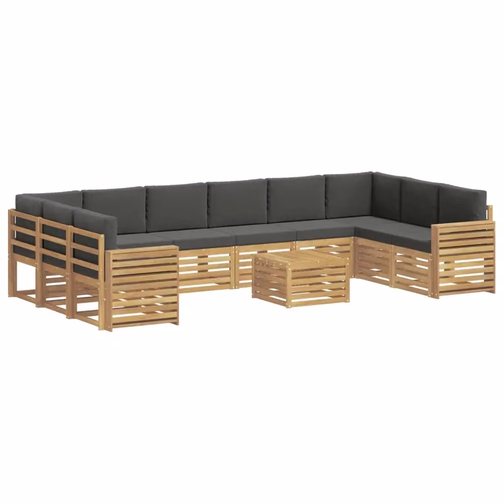 Set di divani da esterno moderno vidaXL in legno di acacia, bianco e antracite – 2