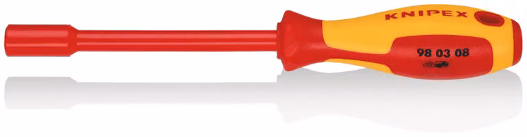 KNIPEX 98 03 08 Chiave a bussola con impugnatura a cacciavite isolante multicomponente,  VDE brunito 237 mm