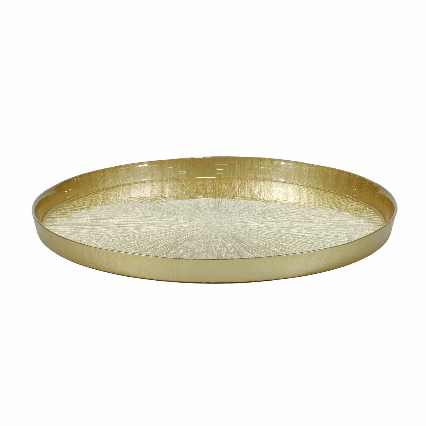 Vassoio rotondo in vetro oro Gusto Casa, diametro: 32 cm – 1