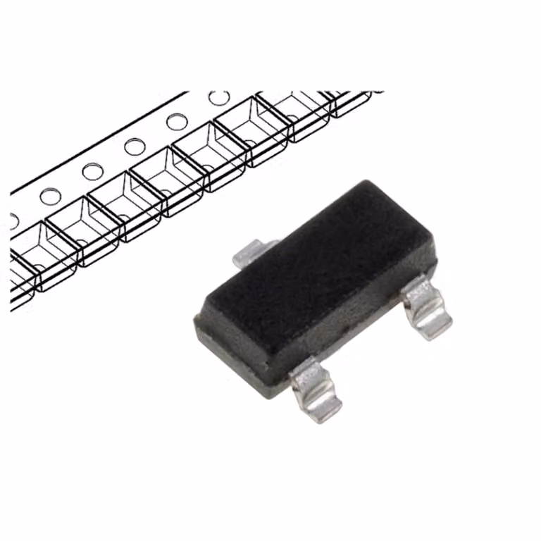 Transistor: NPN; bipolare; 45V; 0,1A; 250mW; SOT23 BC847B.215. Transistor NPN a montaggio superficiale (SMD)