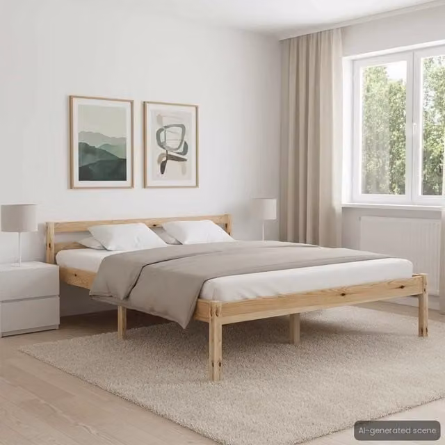 Giroletto senza Materasso 140x200 cm in Legno Massello di Pino 283193