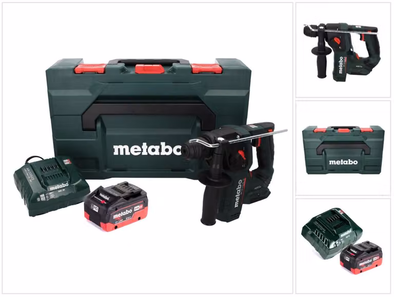 Metabo BH 18 LTX BL 16 Tassellatore a batteria 18 V 1.3 J SDS-plus Brushless + 1x Batteria 8,0 Ah + Caricabatterie + Valigetta MetaBOX