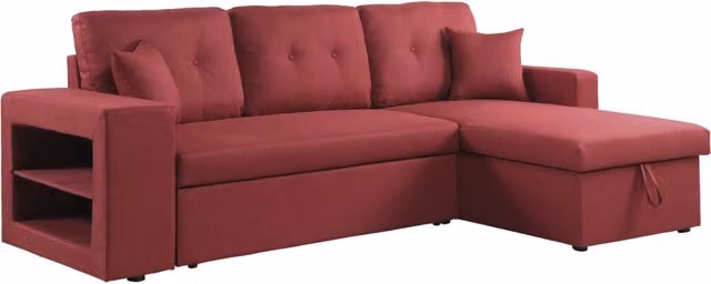Divano ad angolo trasformabile "Axel" / reversibile - 3 posti - Rosso