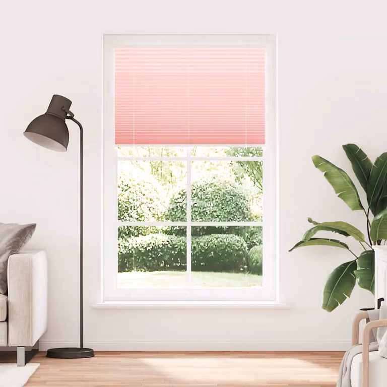 vidaXL Tenda Plissettata Rosa 120x200 cm Larghezza Tessuto 119,4 cm