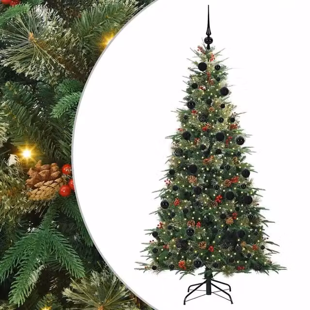 Albero di Natale | Decorazioni natalizie Artificiale con Rami Pieghevoli Verde 210 cm
