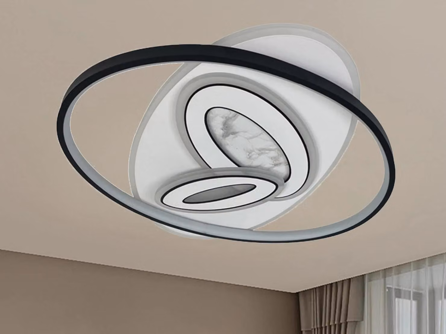 Lampada a soffitto a LED con telecomando, 105W - J1337/W
