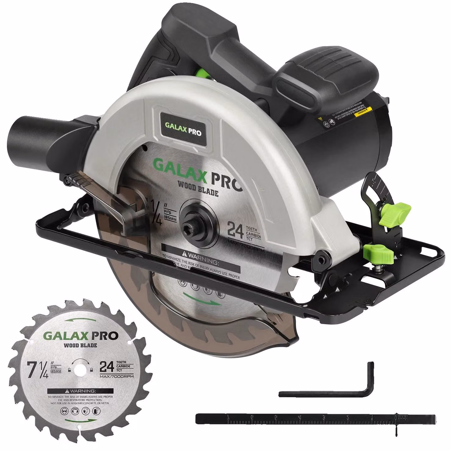 Segatrice circolare, motore da 1400 W, profondità di taglio regolabile, 1400 W
