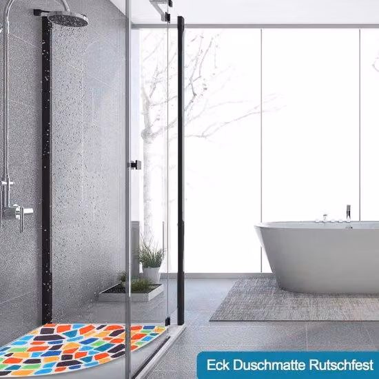 Soglia per doccia in PVC 60 x 60 cm - Antimicotica - Lavabile - Con fori di drenaggio - Adatta per interni