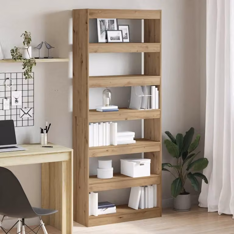 Armadio per libri vidaXL moderno in legno marrone con 6 livelli L: 80 cm, P: 30 cm, H: 198 cm