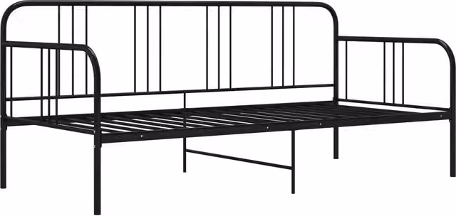 Divano letto-Sofa Letto-Daybed Telaio Nero in Metallo 90x200 cm 294487