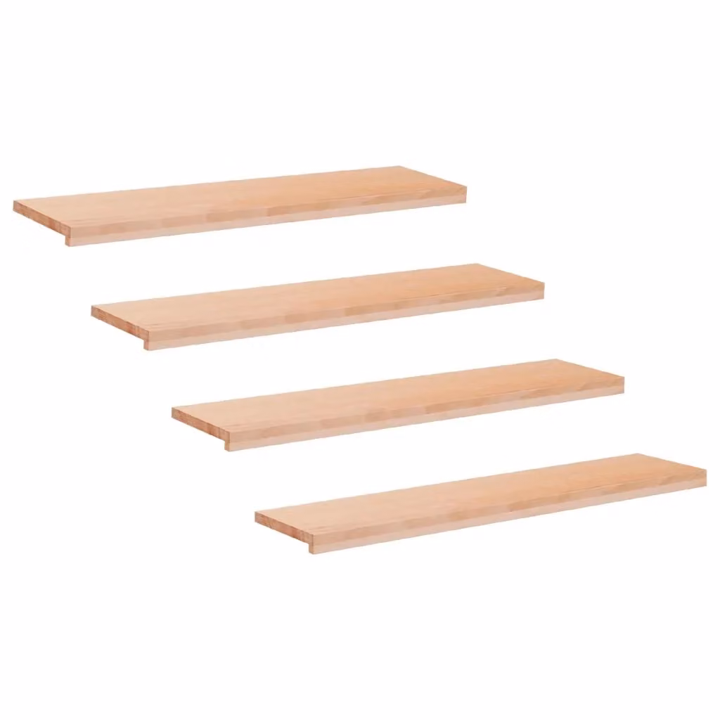 Set di 4 tappeti per scale vidaXL in effetto legno faggio, colore beige, L: 110 cm, P: 25 cm, H: 2 cm – 2