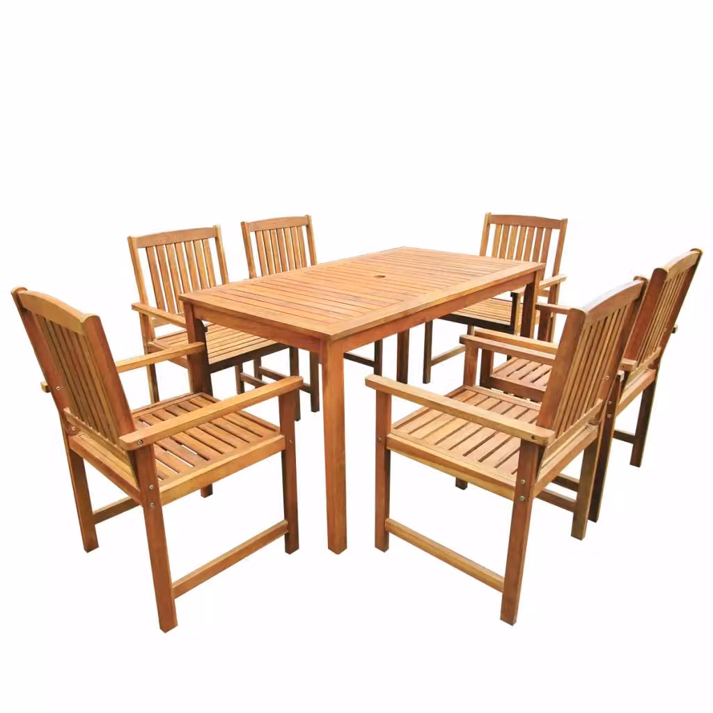 vidaXL set da pranzo da giardino 7 pezzi in legno massiccio di acacia