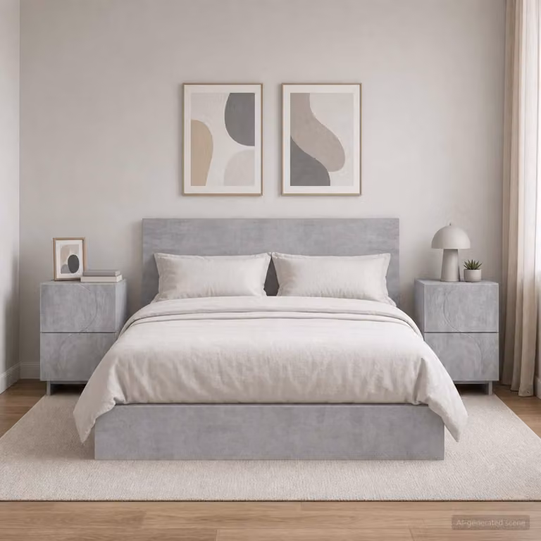 Set di 2 Armadi da Notte vidaXL in MDF Grigio Cemento L 33,5 cm x P 34,5 cm x H 50 cm