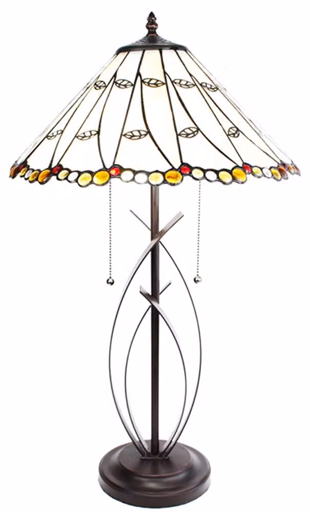 Lampada da tavolo Tiffany Clayre & Eef Ø 41x68 cm Vetro beige