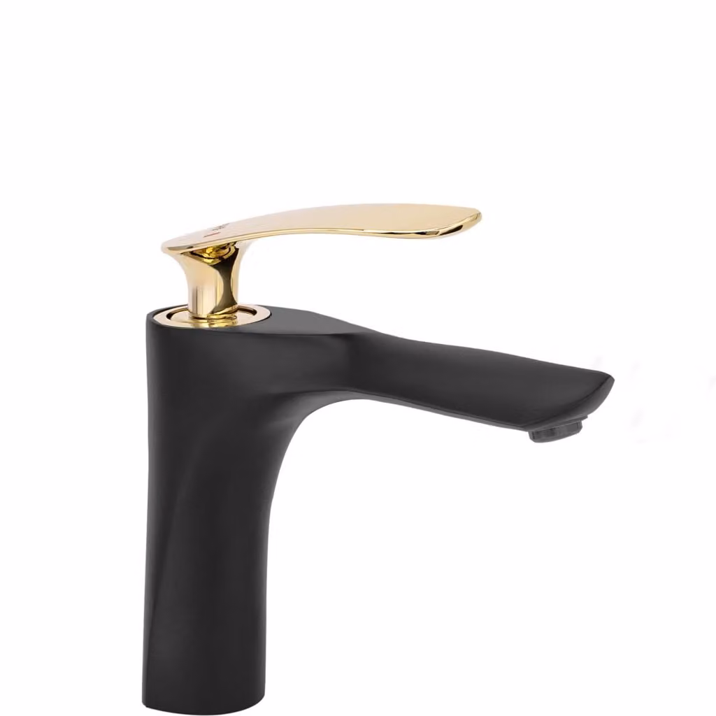 Rubinetto da Lavabo Rea Orbit Black Gold Low