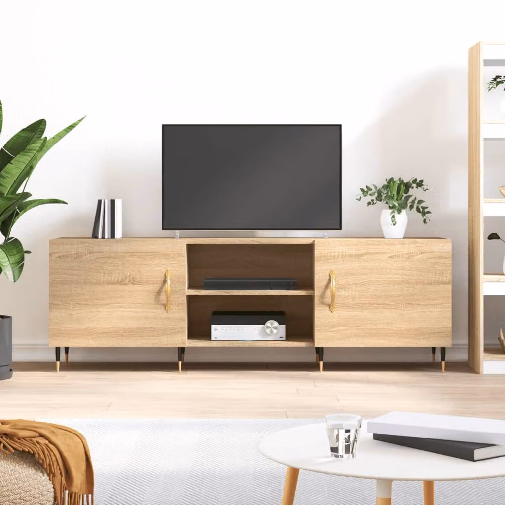 vidaXL Mobile Porta TV Moderno in Legno Rovere, L: 150 cm, P: 30 cm, H: 50 cm