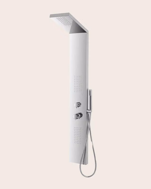 Tekno Pannello doccia quadro con getti laterali in acciaio spazzolato