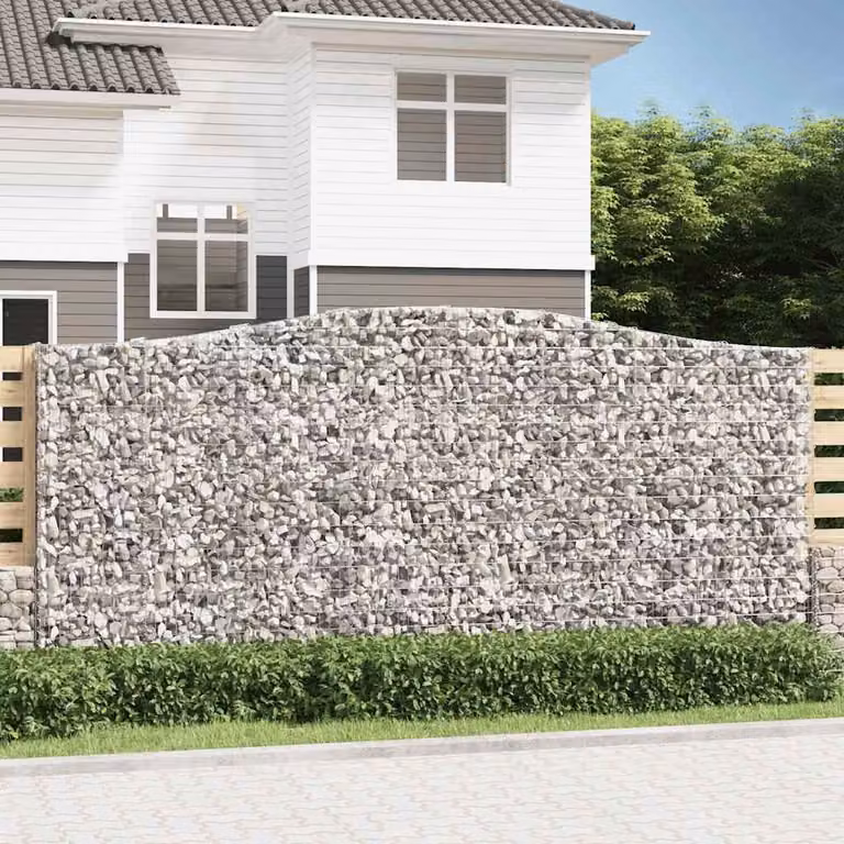 Cesto Gabbione ad Arco vidaXL in Acciaio Zincato Grigio L: 400 cm, P: 50 cm, H: 180/200 cm