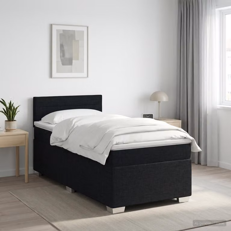 Maison Exclusive - Letto boxspring con materasso nero 90 x 200 cm Tessuto
