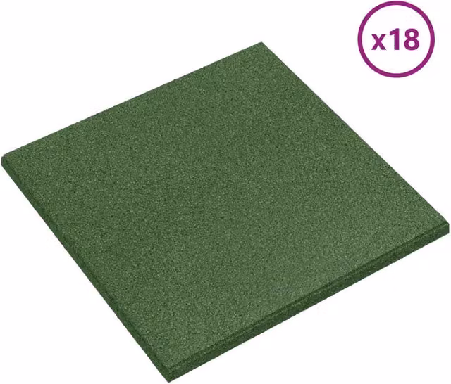 Piastrelle per Protezione dalle Cadute 18 pz Verde 50 x 50 cm CFW8401042