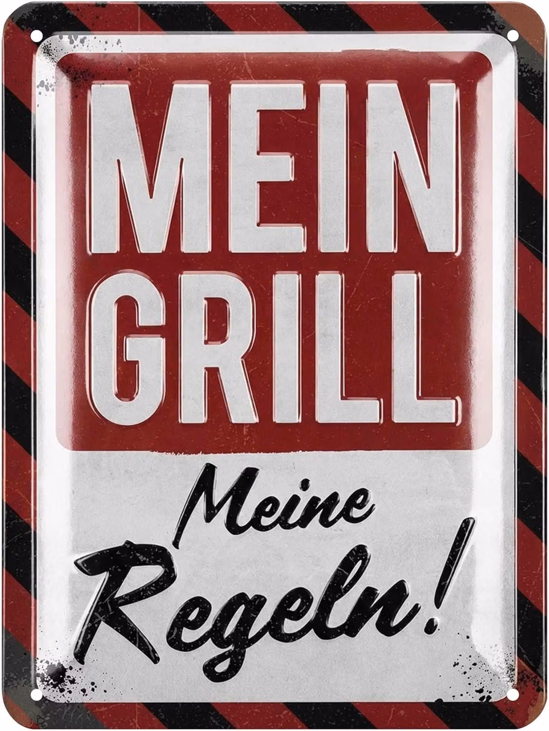 Segnaletica in metallo retrò per barbecue, 15x20 cm, ideale per giardino e area barbecue