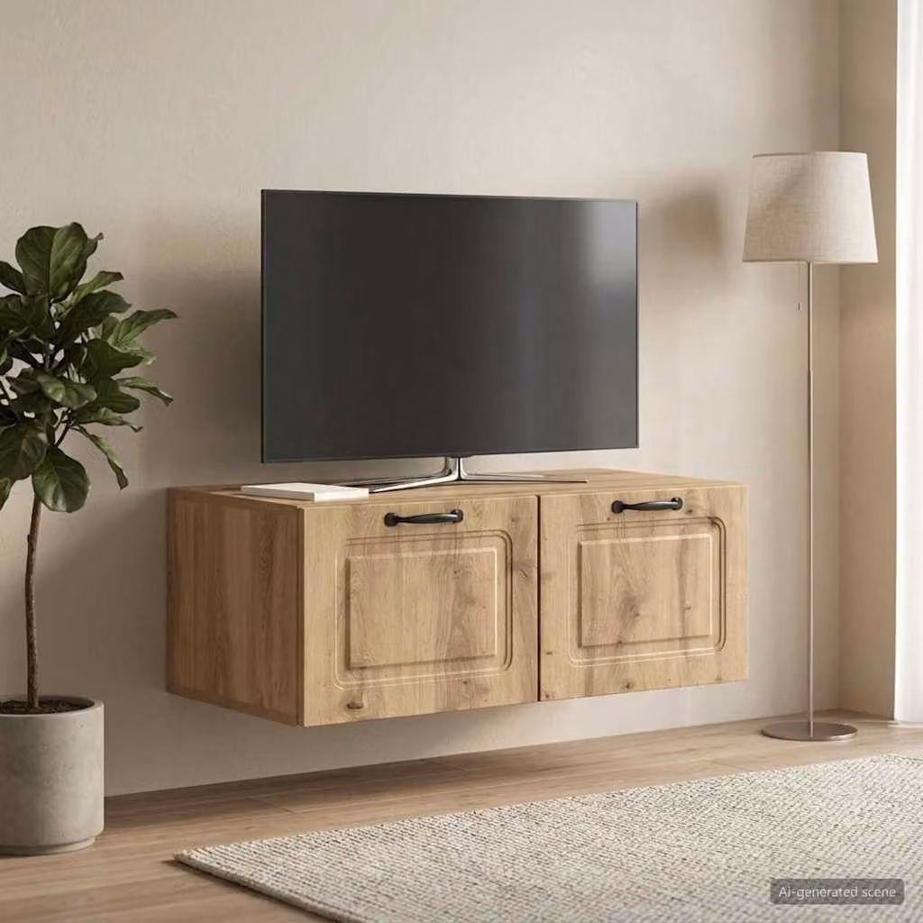 vidaXL Mobile Porta TV da Muro Moderno in Rovere Artigianale Marrone L: 78,5 cm, P: 41 cm, H: 30 cm