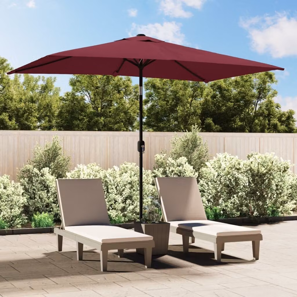 Maison Exclusive - Ombrellone con palo in metallo 300x200 cm rosso bordeaux
