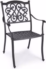 Set di 4 sedie Ivrea Bizzotto in alluminio antracite impilabili L: 65 cm, P: 60 cm, H: 92 cm