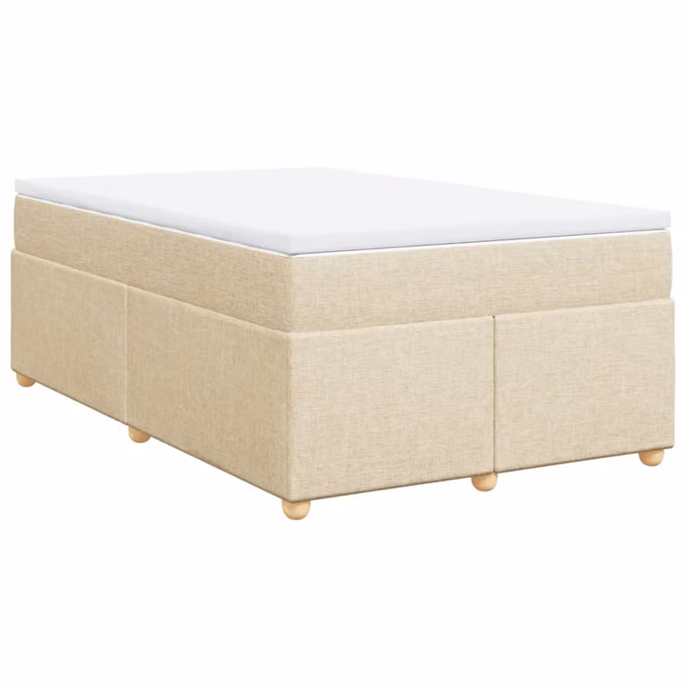 Giroletto a Molle con Materasso Crema 120x200 cm in Tessuto
