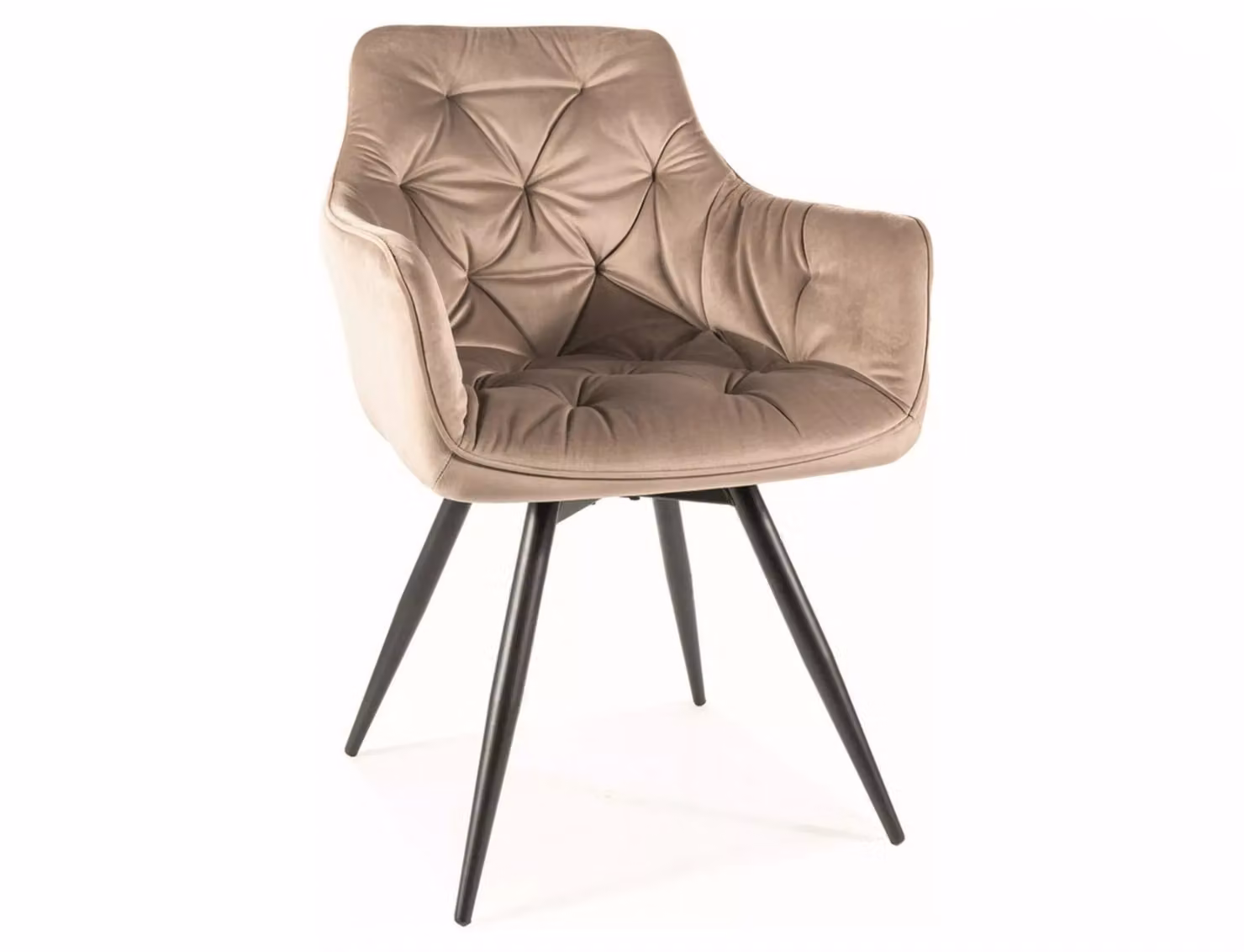 Sedia da pranzo imbottita WALLIS - nero / beige