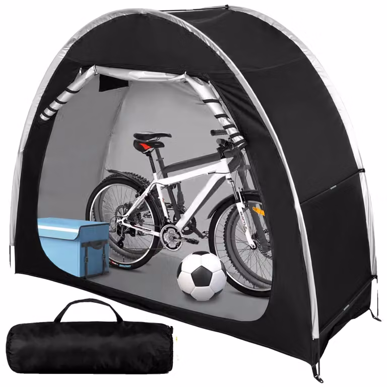 Capanno per il deposito di biciclette, impermeabile, design portatile, colore nero