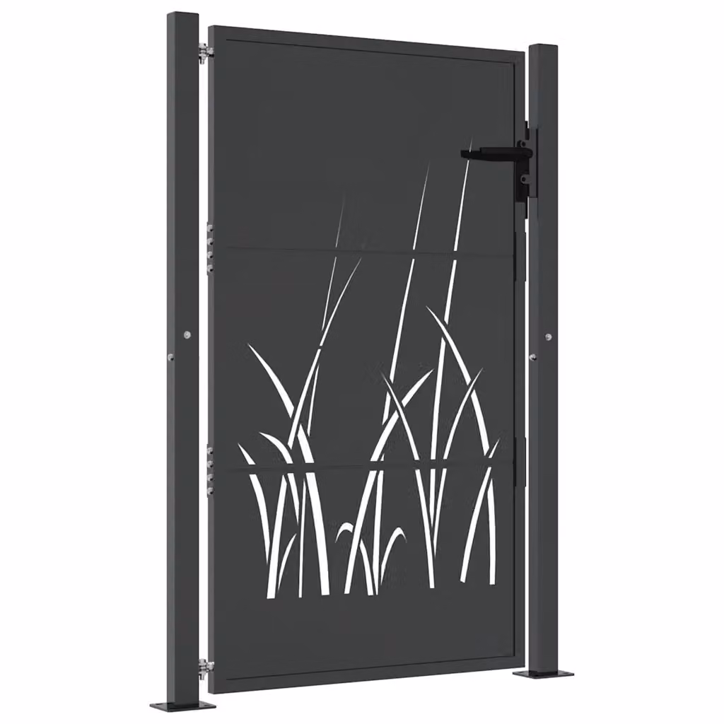 Cancello singolo da giardino vidaXL in acciaio zincato antracite L: 110 cm, H: 125 cm – 2