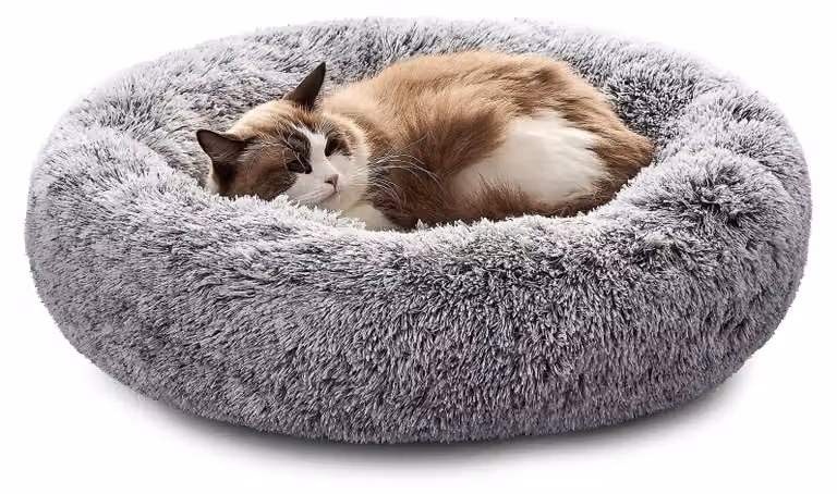 Cuccia per cani - Ciambella - Lavabile - Grigio - 50 cm - Cuscino ortopedico per gatti