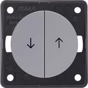 Berker 936532507 Interruttore a bilanciere per tapparelle con simbolo freccia stampato, grigio lucido, Integro Flow/Pure