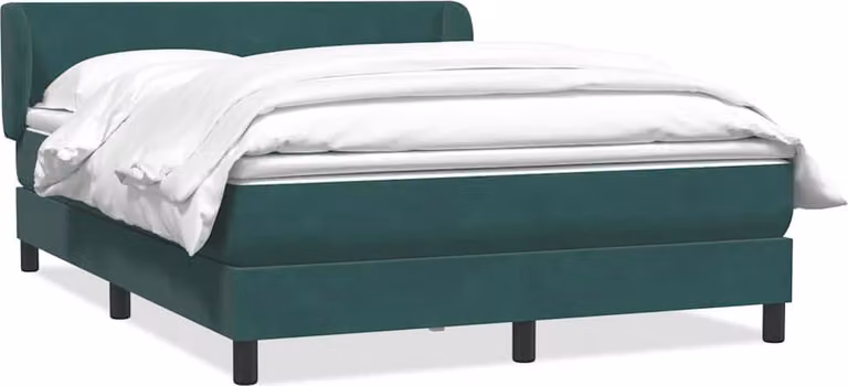 Maison Exclusive - Giroletto a Molle con Materasso Verde Scuro 160x220 cm Velluto
