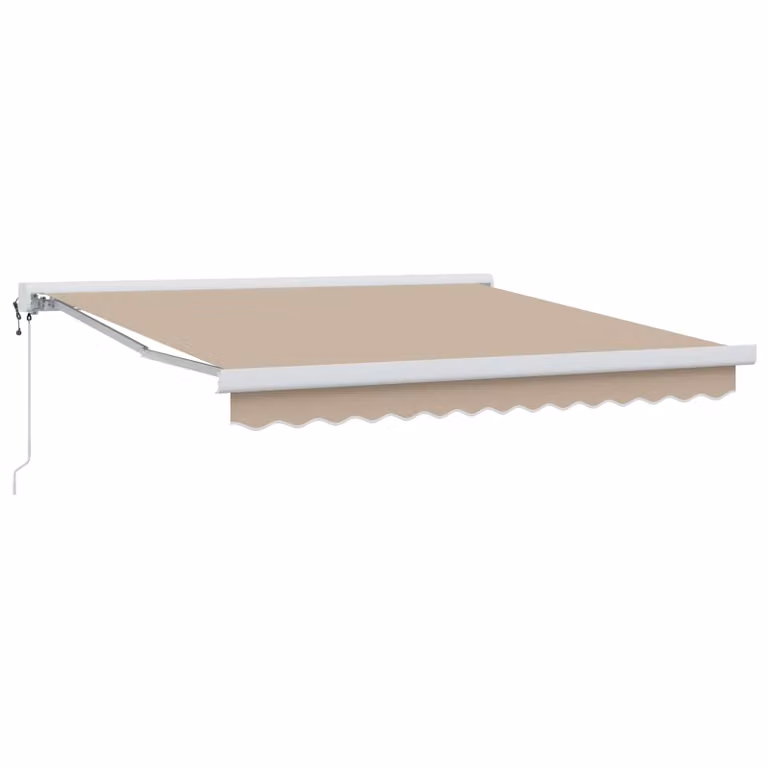 Tenda retrattile semi-cassette vidaXL in poliestere e metallo, Beige, L 350 x P 250 x H 165 cm