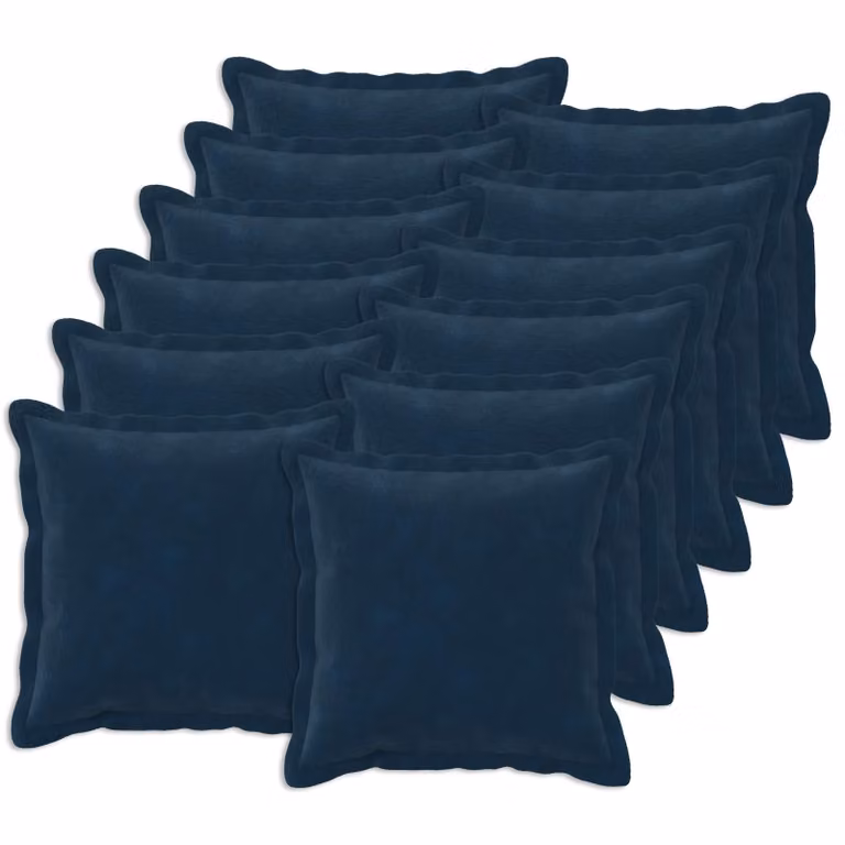 vidaXL Cuscino con cuscino HOUTEN 12 pz Blu Fleece in microfibra