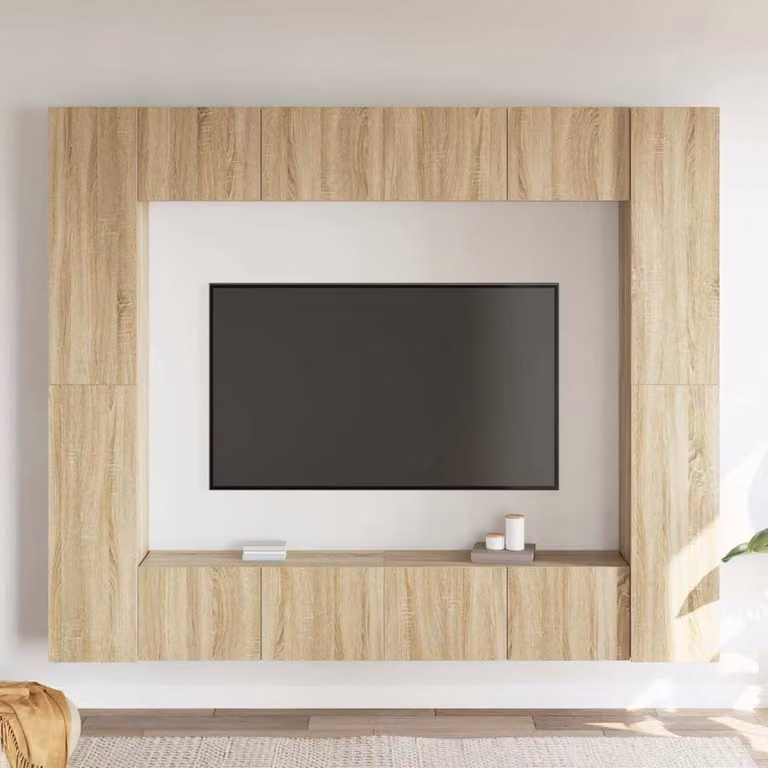 Set di mobili porta TV vidaXL da 8 pezzi in legno e MDF, colore marrone, stile moderno per il tuo soggiorno