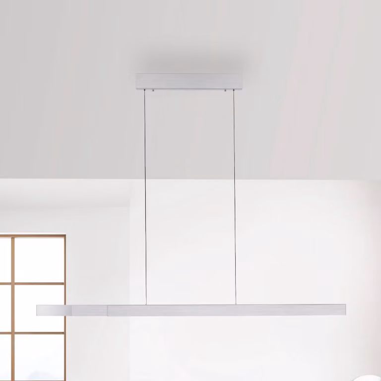 Paul Neuhaus Lampada LED a sospensione Adriana Square, alluminio, up/down dimmerabile, Alluminio / Grigio / Zincato, Soggiorno / Sala da pranzo, Alluminio, Moderno