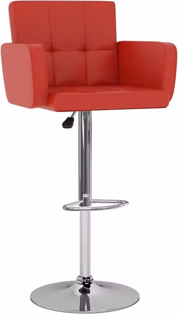 Set di 2 sgabelli da bar moderni vidaXL in similpelle rossa con base girevole e struttura in metallo