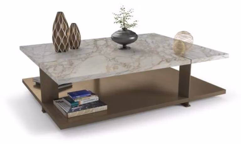 Designer Marmor Rechteckiger Couchtisch Luxus Beistelltische Stilvoll