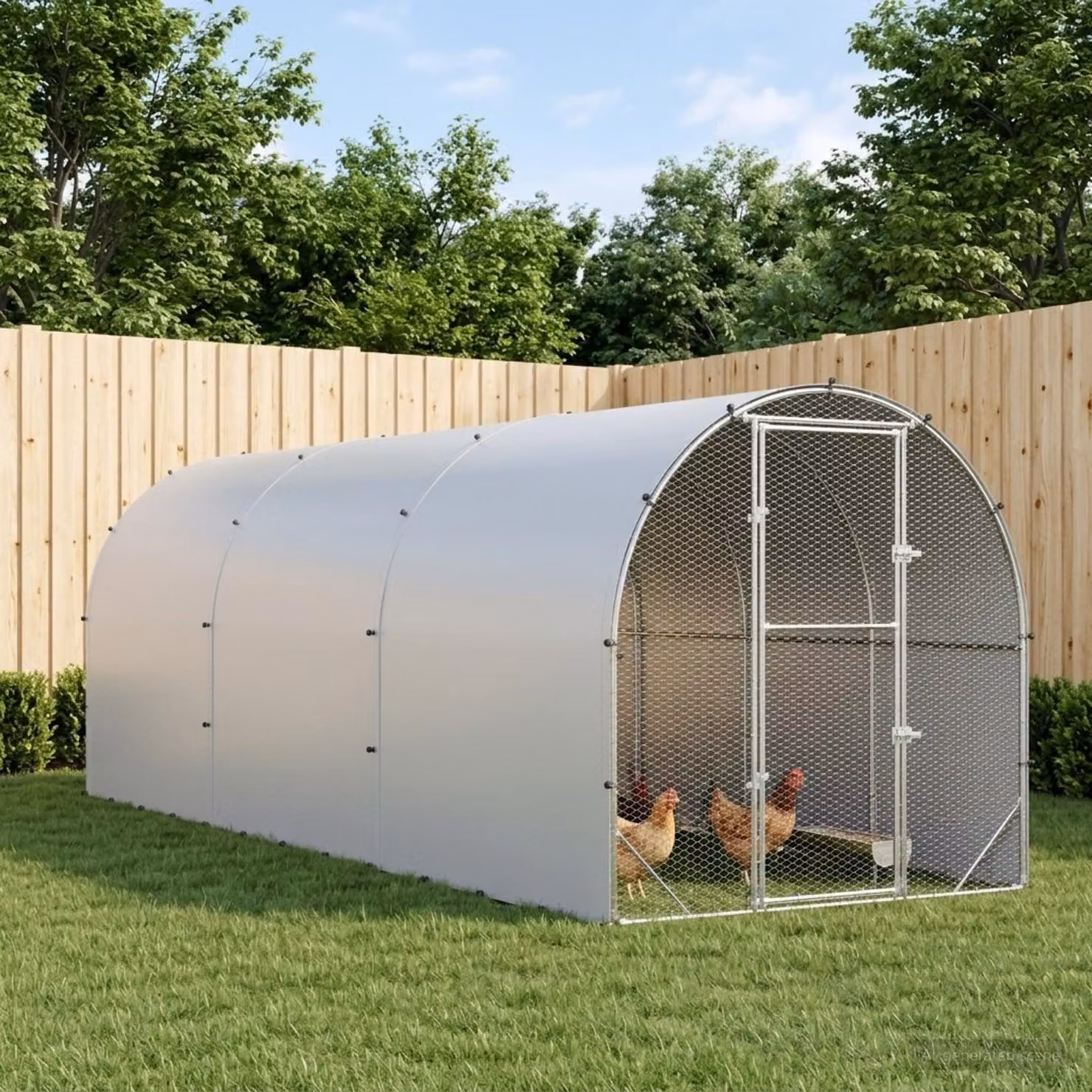 vidaXL Pollaio Argento 600 x 200 x 200 cm Acciaio zincato