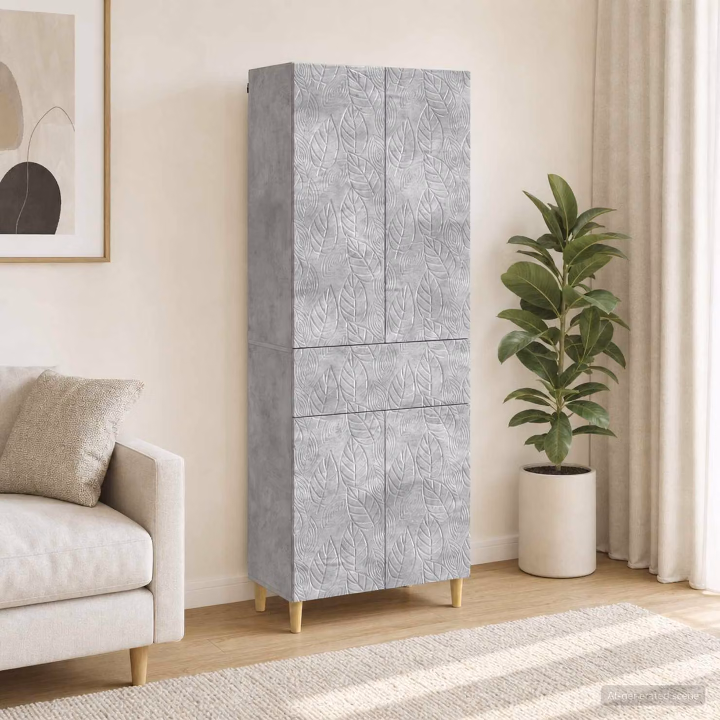 Set di 2 armadi moderni vidaXL in legno ingegnerizzato e MDF, colore grigio, L/P/H: 90 x 34,5 x 66 cm