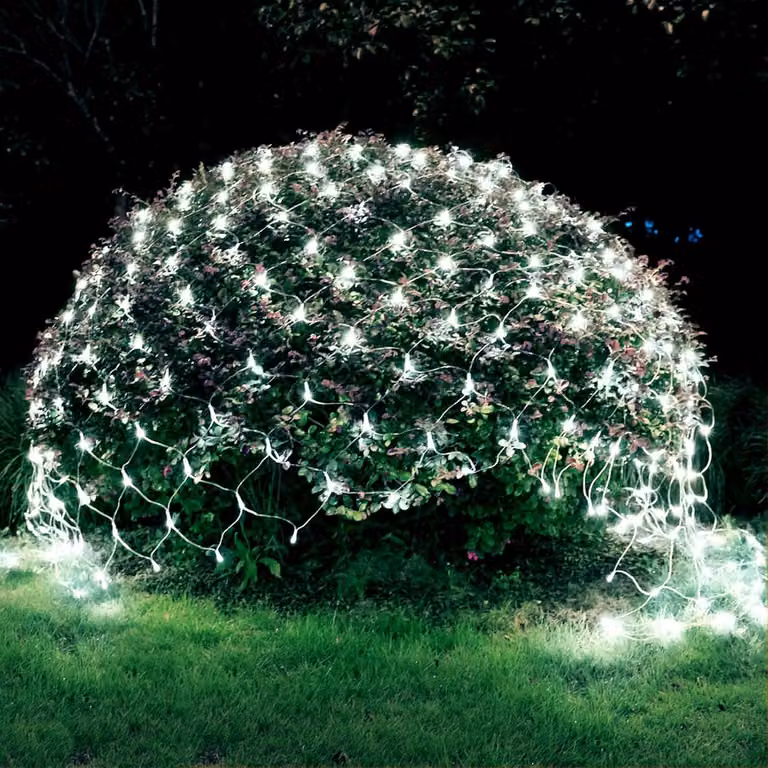 2X2M 144LED luce rete esterna interna tenda luce decorazione natalizia 8 modalità luci fata per cespugli giardino balcone luci di Natale bianco
