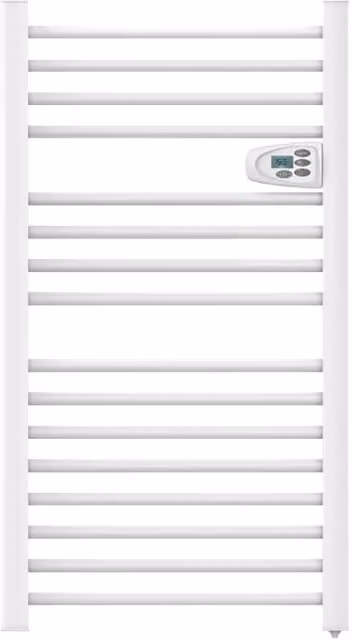 Scaldasalviette elettrico Bestherm HESTIA senza fluido 500W in metallo, disponibile in bianco o nero, H 98 cm x L 54 cm x P 15 cm – 1
