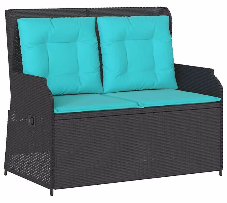 Panchina da giardino in polyrattan nero
